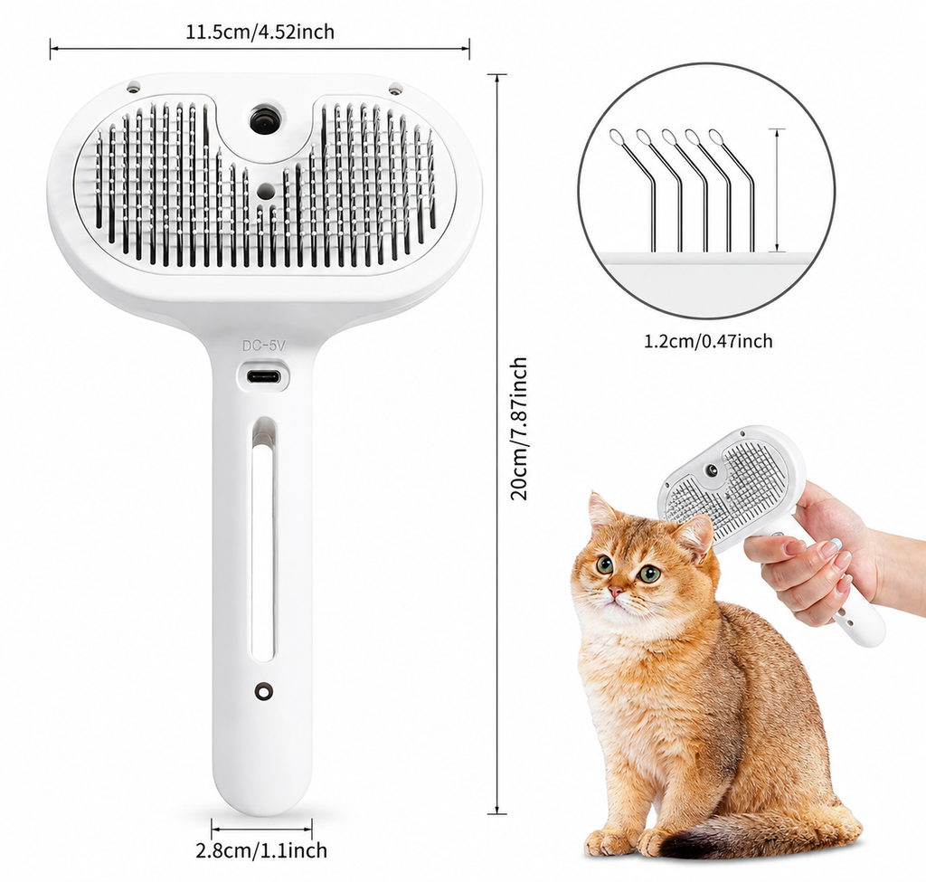 Pet hair spray brush