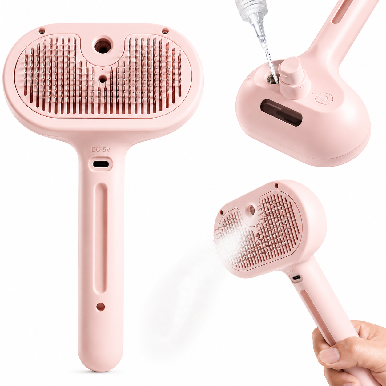 Pet hair spray brush
